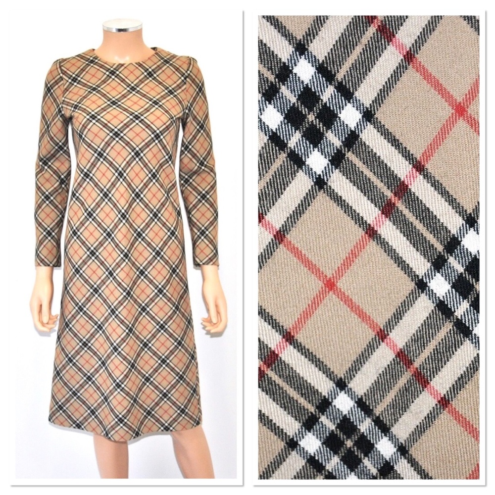 Designer Nova Plaid 100% Wool Dress - S